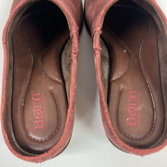 Born Starr Cherry Brown Distressed Leatger Heeled Slip On Booties Size 6.5 - Picture 5 of 8